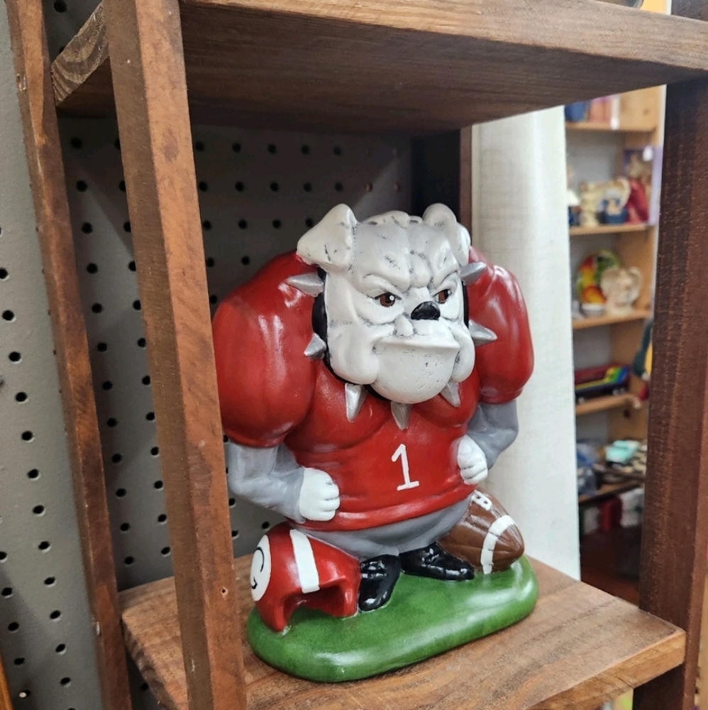 Georgia Bulldogs Football Figurine Statue in Red Jersey Handmade Large